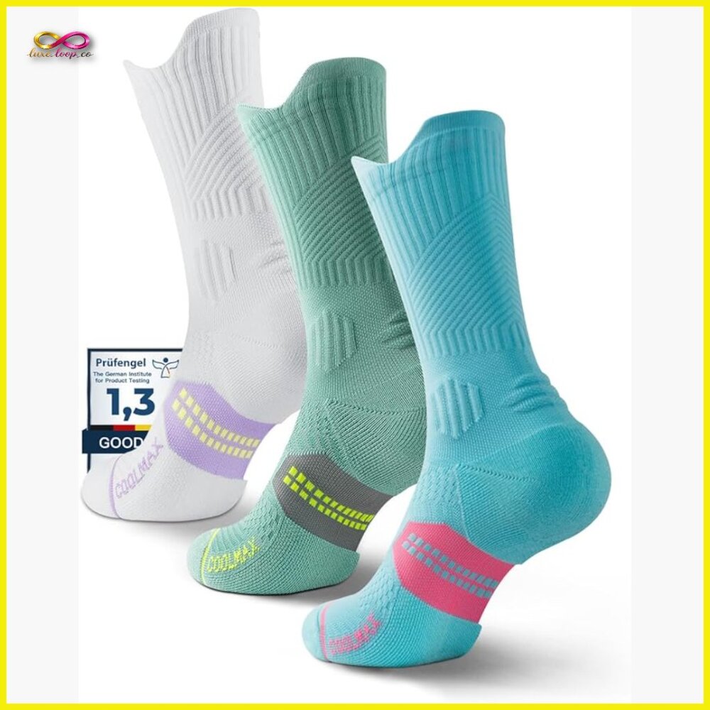Compression Running Crew Socks Moisture-Wicking A… - image 1